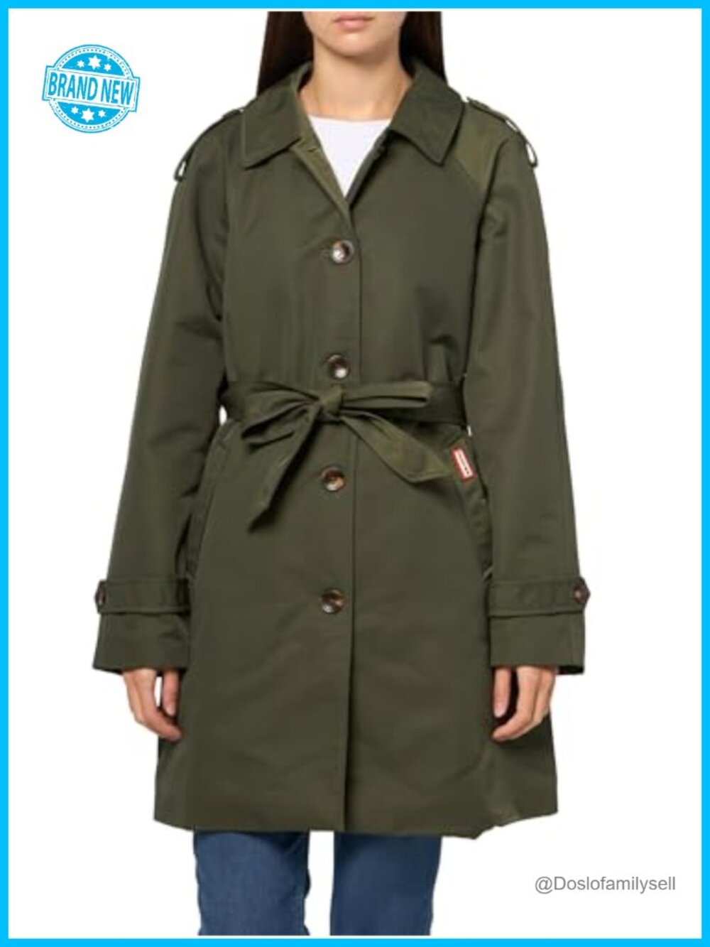 Women's Coated Trench Coat Button Front Shirt Collar Lightly Padded Long Sleeve